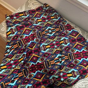 A-line Bright Aztec pattern skirt